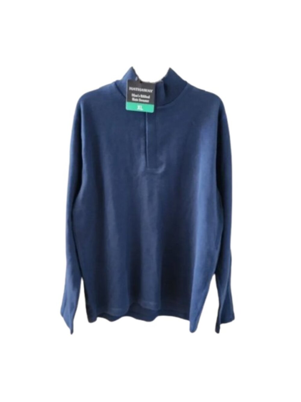 NWT Hathaway Men's Ribbed Knit Pullover Sweater Size XL Blue Mock Neck